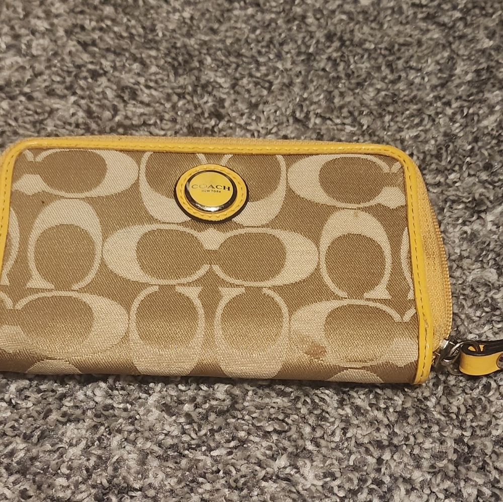 Coach  SmallTan and Yellow Women's Wallet